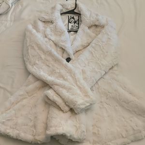 Super soft faux fur button jacket
